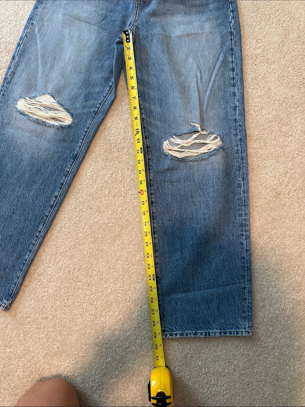 Madewell Distressed Wide-Leg Jeans in Medium Blue - Picture 5 of 7